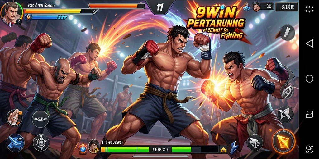 Tampilan menarik dari gameplay pertarungan di 9WIN.