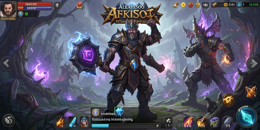 Tampilan gameplay mendebarkan dari ALEXIS500 saat bertarung melawan monster.
