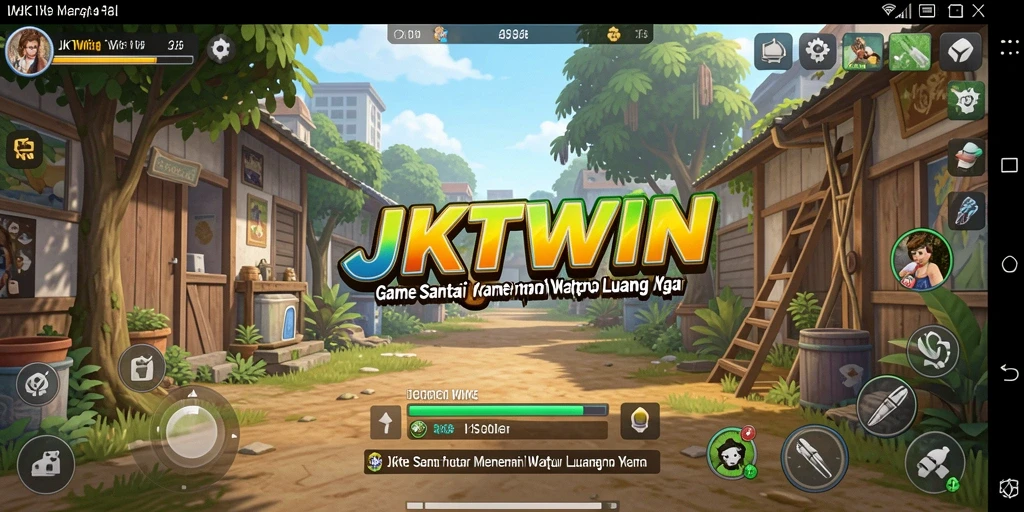 Tampilan gameplay seru JKTWIN yang penuh warna dan tantangan menarik.