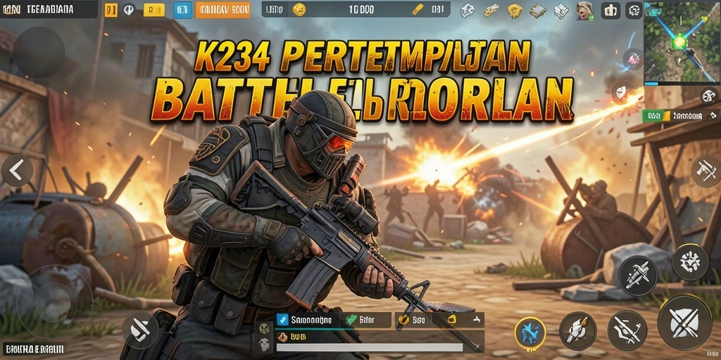 Tampilan seru dari gameplay K234 Battle Royale yang mendebarkan.