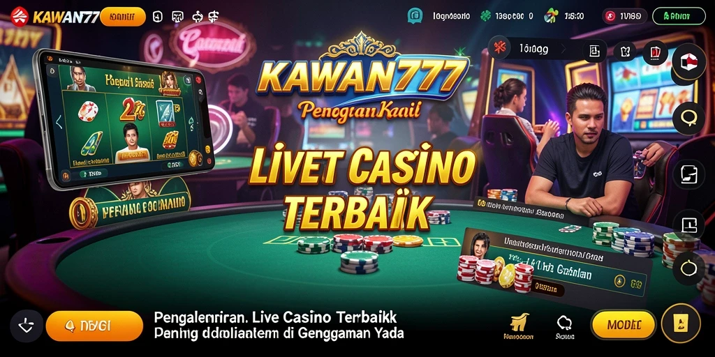 Tampilan gameplay Live Casino KAWAN777 yang mendebarkan dan interaktif.