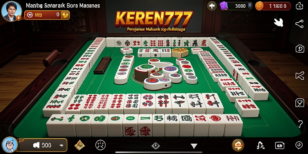 Screenshot KEREN777 menunjukkan antarmuka permainan Mahjong yang vibrant dan menarik.