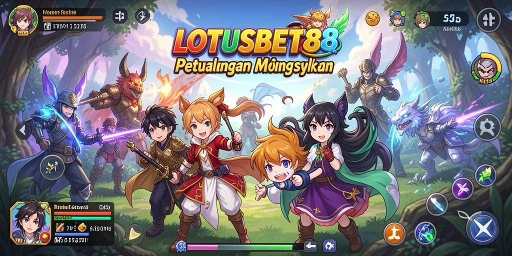 Screenshot menunjukkan pertarungan seru dalam game Anime LOTUSBET88.