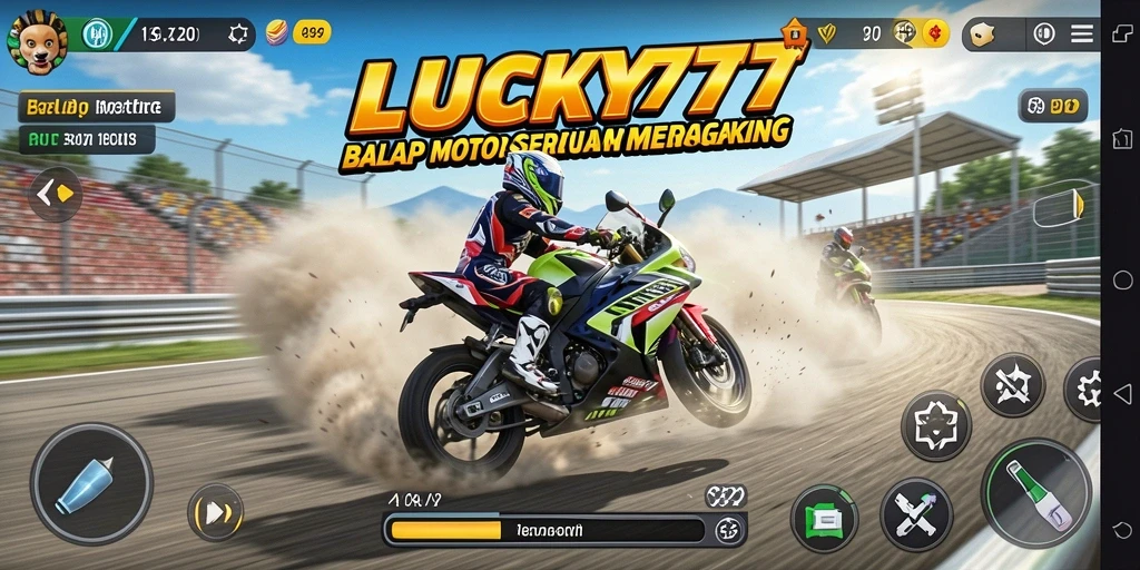 Gameplay seru LUCKY777 dengan aksi balap motor yang mendebarkan.