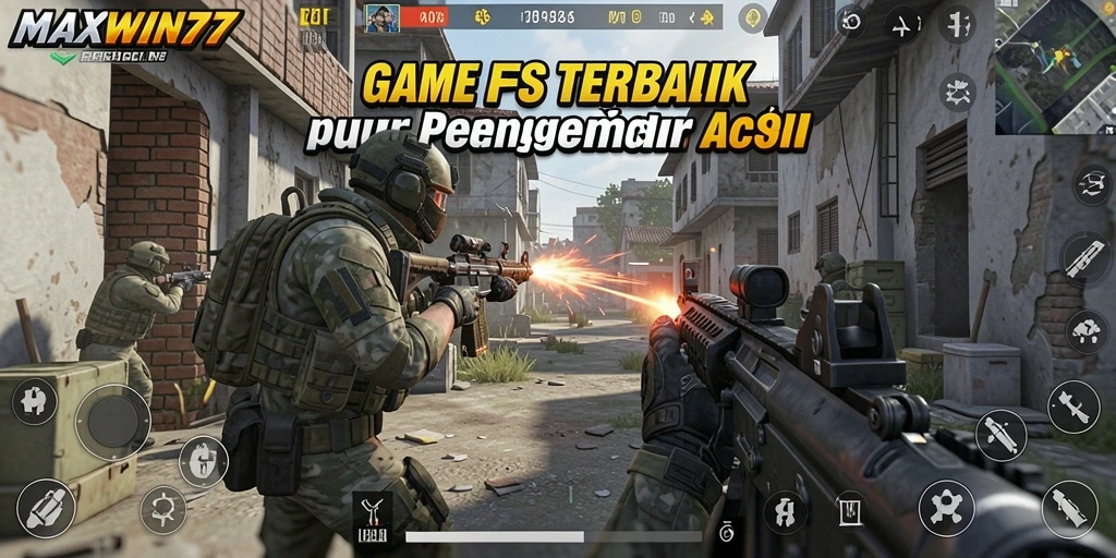 Tangkapan layar MAXWIN77 menunjukkan aksi gameplay FPS yang mendebarkan.