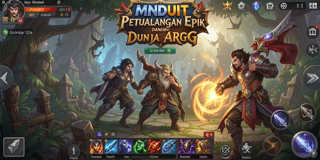 Tampilan menarik dari gameplay ARPG MNDUIT yang menampilkan aksi bertempur.