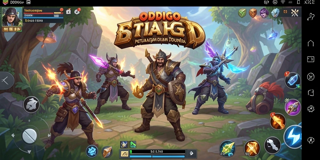Screenshot ODDIGO menampilkan pertarungan epik di dunia fantasi.