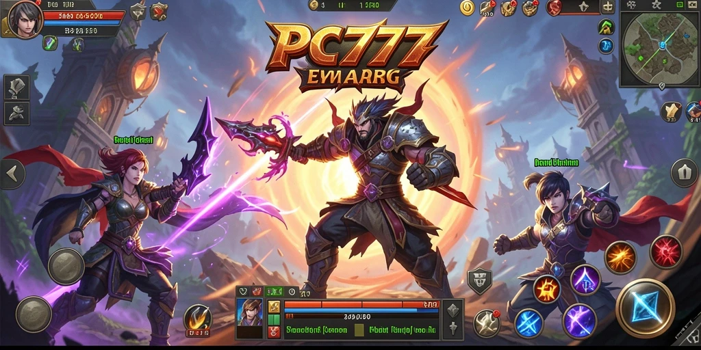 Tampilan seru dari aksi pertarungan dalam game ARPG PC777.