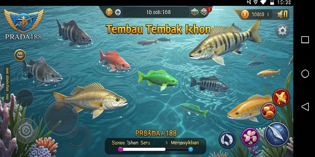 Screenshot gameplay PRADA188 menampilkan aksi menembak ikan dengan grafis yang menarik.
