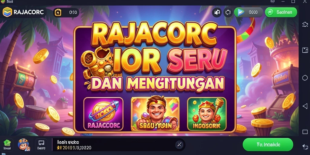 Tampilan gameplay seru dari RAJACORC yang penuh warna.