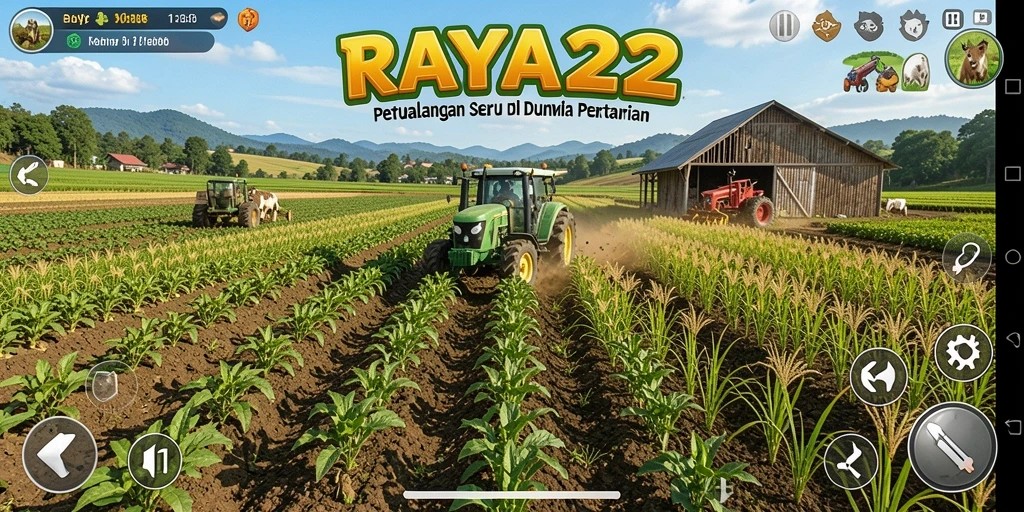 Screenshot gameplay RAYA22 dengan aktivitas bertani yang menyenangkan.