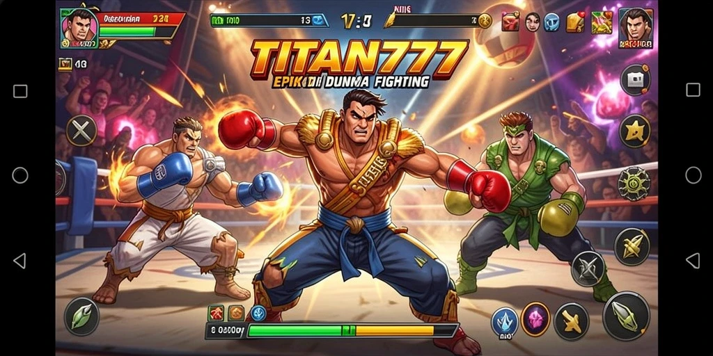 Tampilan aksi pertarungan seru dalam game Fighting TITAN777.