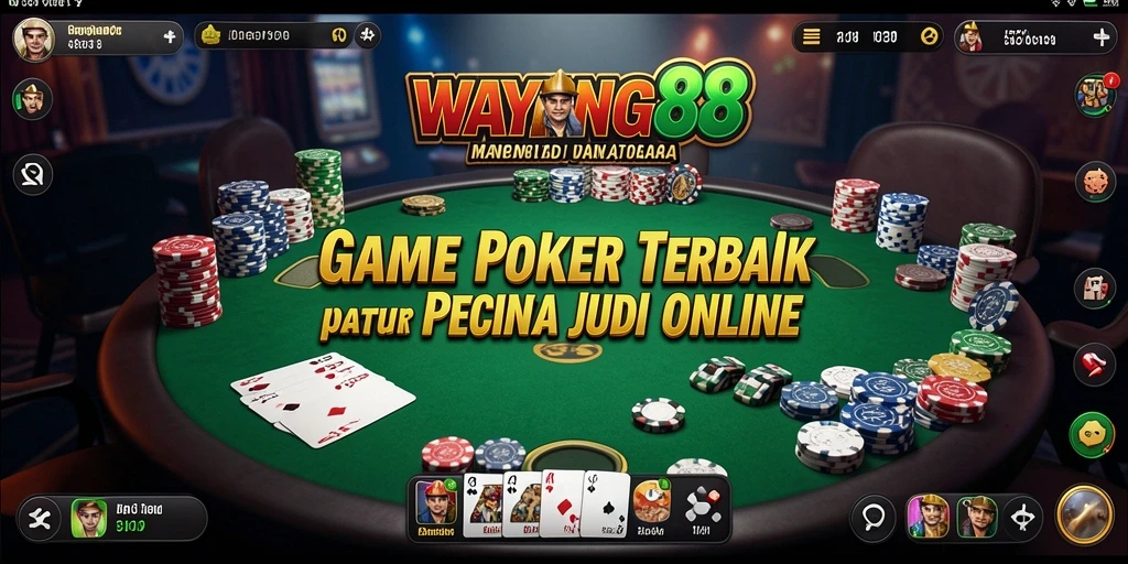Screenshot gameplay WAYANG88 menampilkan momen seru saat bermain poker.