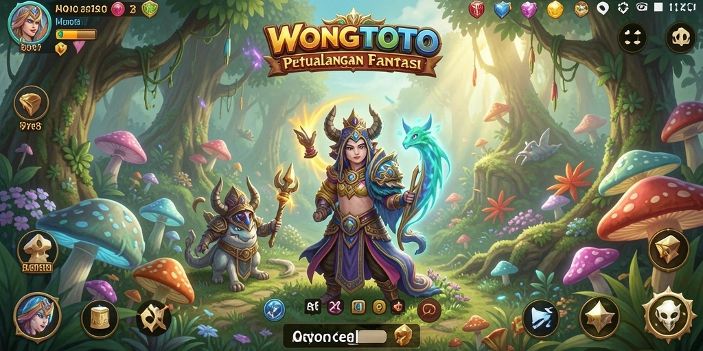 Tangkapan layar gameplay RPG WONGTOTO menunjukkan pertempuran seru di dunia fantasi.